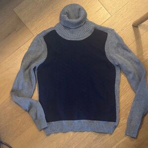 Brooks Brothers Navy and Gray Turtleneck Sweater